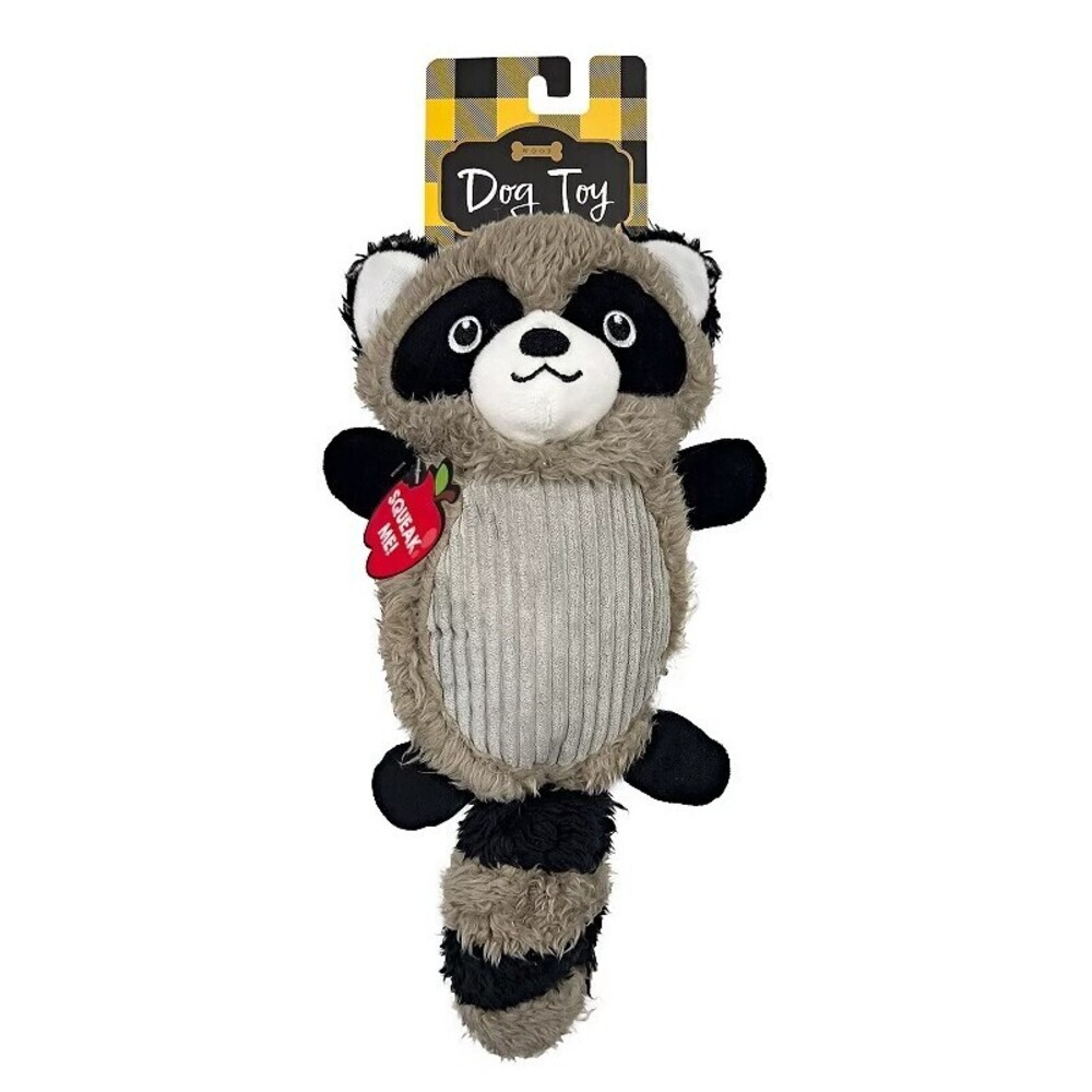 SEALED ~ Woof Rustic Raccoon Plush Dog Toy